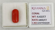 6.62/CT Natural Red Coral With Govt. Lab Certificate-12377D50199
